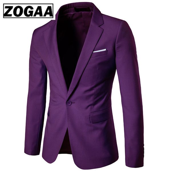 

men's purple single breasted one button suit blazer jacket 2018 spring new wedding business blazers and jackets terno masculino, White;black