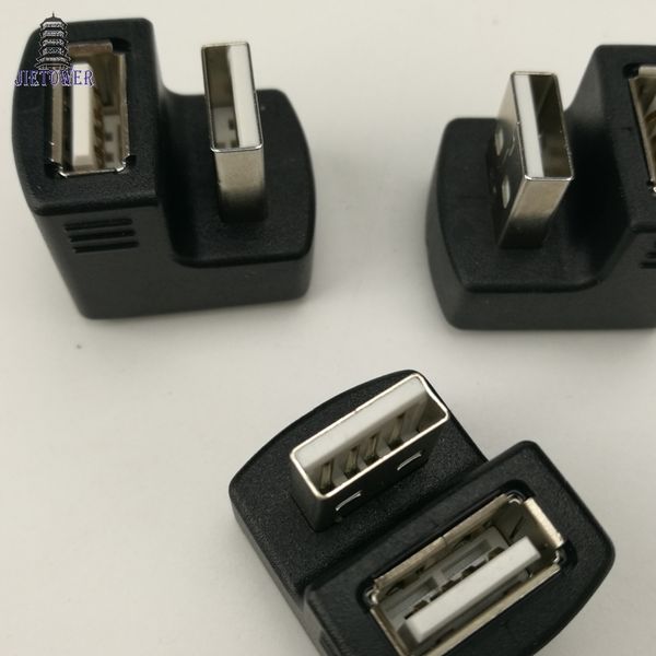 

500pcs/lot 90 degree usb 2.0 a male to female angled adapter usb 2.0 connector for lappc computer black