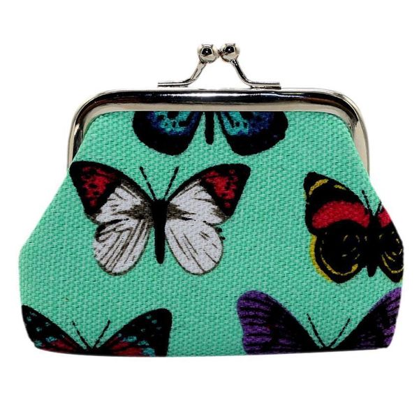

butterfly small wallet women purse coins mini pocket wallet canvas clutch handbags carteira bolsa feminina pequena#121, Red;black