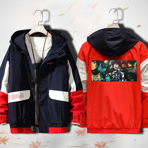 

anime cosplay my hero academia midoriya izuku deku all might bakugou katsuki zipper cardigan hooded jacket coat, Black;brown