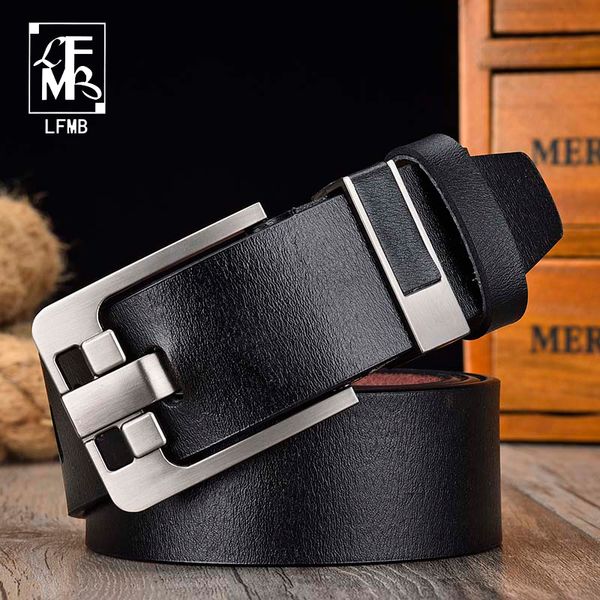 

lfmb]men's classic retro punk leather brand belt men's fashion jeans with adolescent students belt alloy thick pin buckle y200520, Black;brown