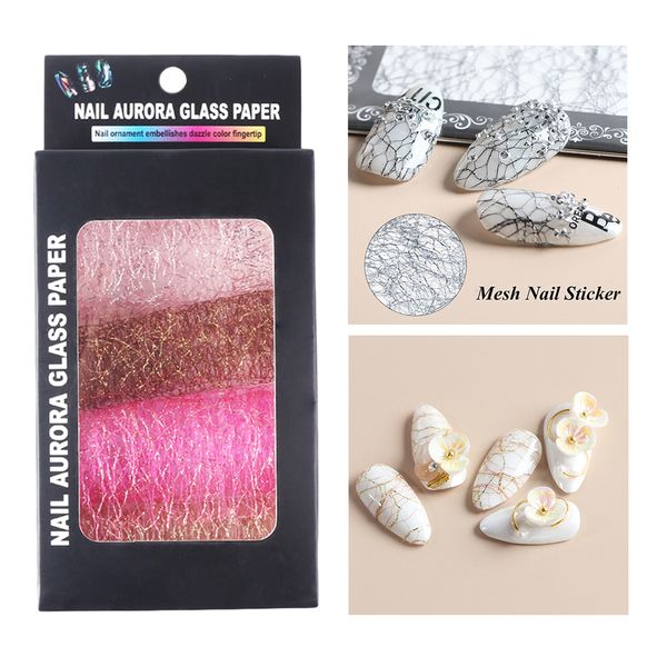 

glittering shimmer nail art tips decoration mesh line silk thread charms