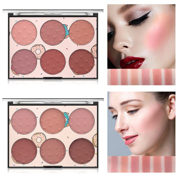 

6 colors miss rose blush palette face mineral pigment palette blusher powder professional makeup blush contour shadow cosmetic