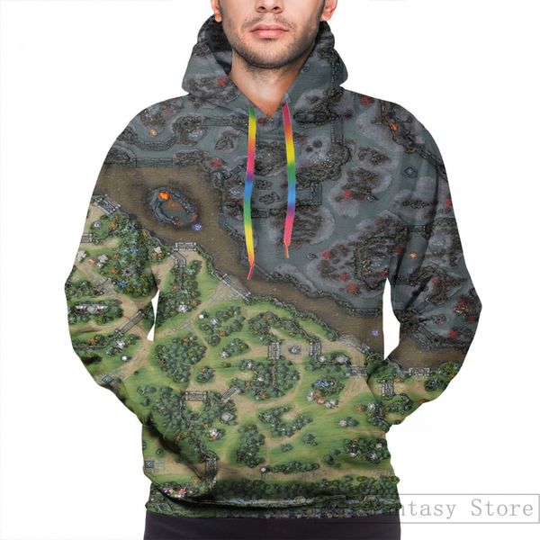 

mens hoodies sweatshirt for women funny dota 2 reborn 7.00 map print casual hoodie streatwear, Black