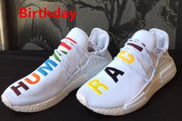 

nmd birthday human race mens running shoes pharrell williams men designer shoes solar pack sneakers 36-46 with box