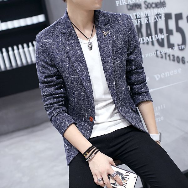 

large size 19 spring and summer fashion men's casual suit black blue slim casual work designer business suit single button, White;black
