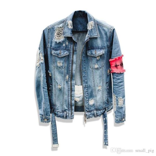 

men 's jean jacket streetwear hip hop flight denim jacket men brand ripped denim casual fashion jacket men m-2xl yx16, Black;brown
