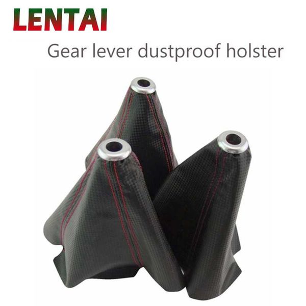 

lentai carbon fiber car gear shift head dust-proof cover for kia vw