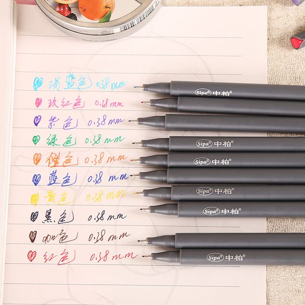 

10pcs 0.38mm fine line drawing pen school painting watercolor pen creative gel school student stationery supplies