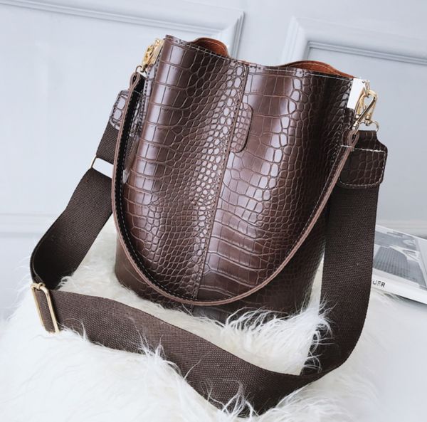 

fiery vintage leather stone pattern crossbody bags for women new shoulder bag fashion handbags and purses zipper bucket bags