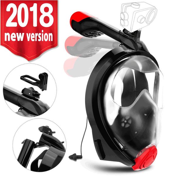 

outmix new full face snorkeling masks swimming panoramic view anti-fog anti-leak snorkel scuba underway folding diving mask face