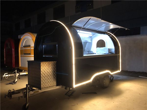 

mobile concession food trailer food truck 340x200x240cm black