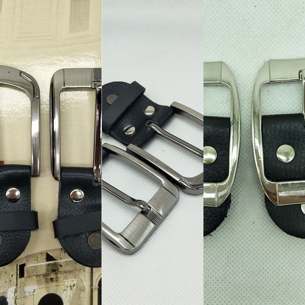 

zinc alloy laser casual fashion screw belt punching belt pin buckle cowhide screw buckle, Slivery;black