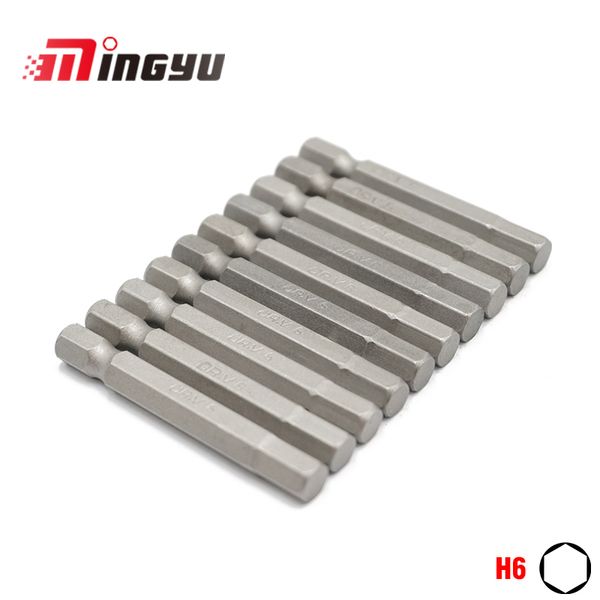 

10шт шестигранной h6 impact отверток набор бит хром-ванадиевой стали ручной инструмент 50мм длина 1/4 дюйма hex хвостовика винта привода бит