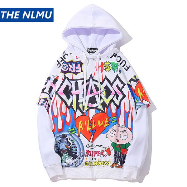 

hip hop graffiti hoodie men fleece pullover harajuku 2019 autumn winter fashion casual purple streetwear sweatshirt male hz025, Black
