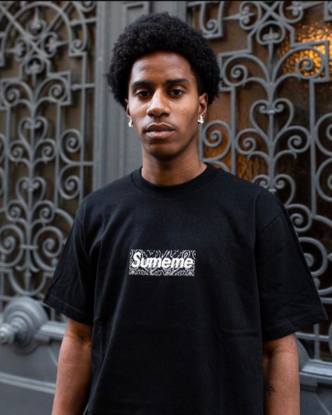 

19fw бандана коробка логотип футболка мужская дизайнерская футболка модные буквы печать тройники уличный стиль роскошные короткие рукава 202, White;black