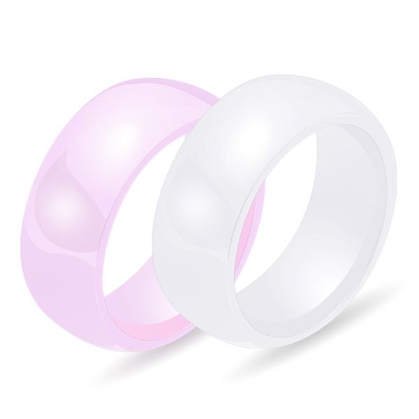 8 мм розовый белый черный цвет керамические кольца пространство красочные керамические женщины кольцо простой хвост кольцо для мужчин женщин оптом