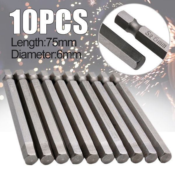 

10pcs 75mm wrench set hex screwdriver bit socket wrench adapter set for repairing