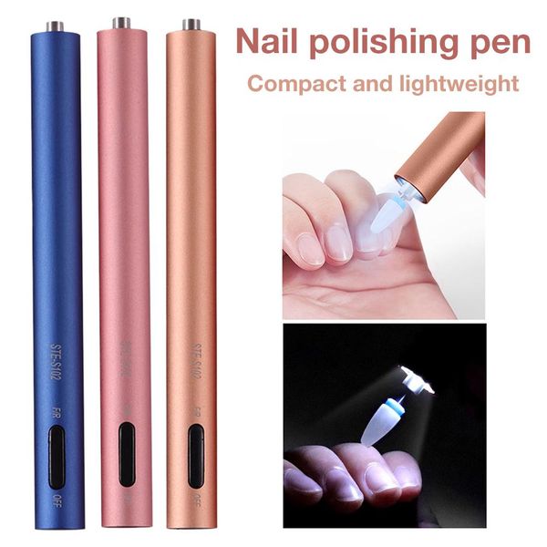 

usb portable nail drill polishing pen 12000rpm nail salon drill machine grinding device with led lighting aids remove polis