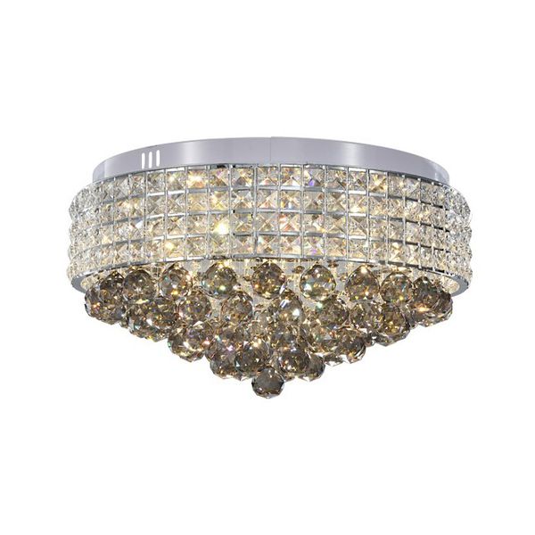 Dimmable Crystal Ceiling Round Chandelier Modern Crystal Led