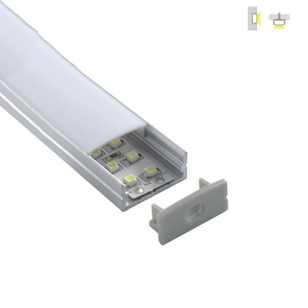 500X2 M setleri / lot Düz tip alüminyum led profil konut U tarzı alüminyum profil duvara monte tavan ışıkları için led ekstrüzyon