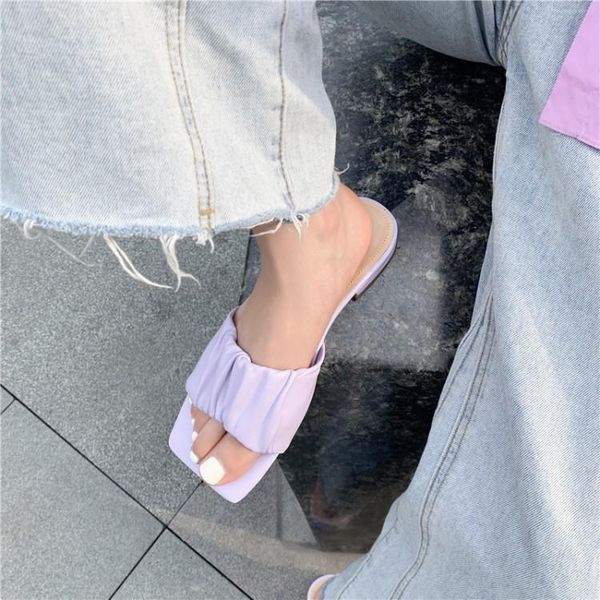 

kmeioo concise shoes woman open toe flat slides outside casual flats women slippers basic slip-on slides shallow sandals, Black