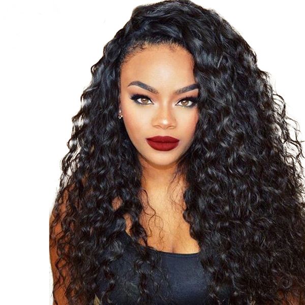 All Density Bleached Knots Deep Wave Curly Wigs For African