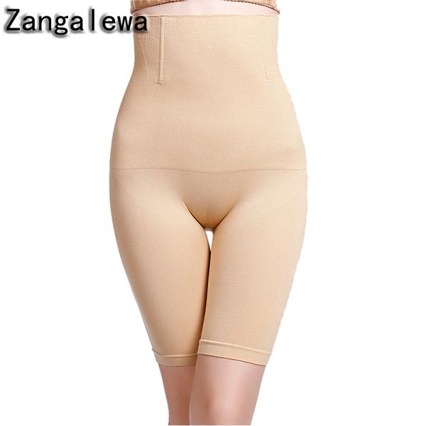 

zangalewa women shaper safty pants shorts body shapper mid-thigh hi-waist tummy control thigh slimmer shapewear bulifter, Black;white
