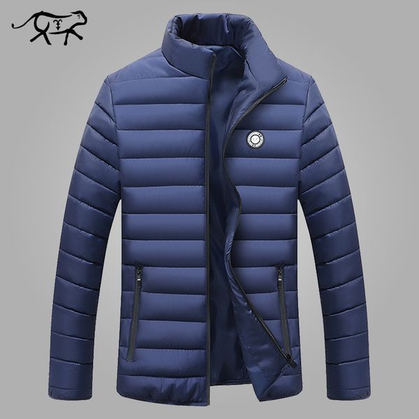 

winter jacket men coats 2018 new slim fit stand collar cotton-padded brand fashion parkas men jacket and coat warm outerwear 4xl, Black