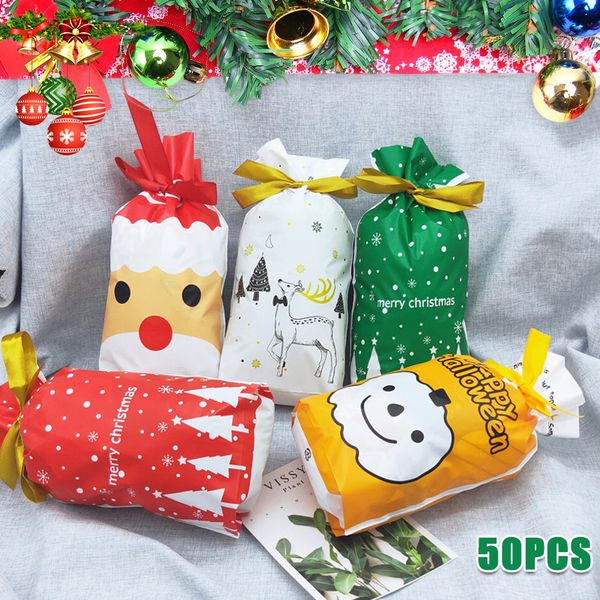 

50 pcs christmas gift bags assorted wrapping styles decoration packing for party candy sep99