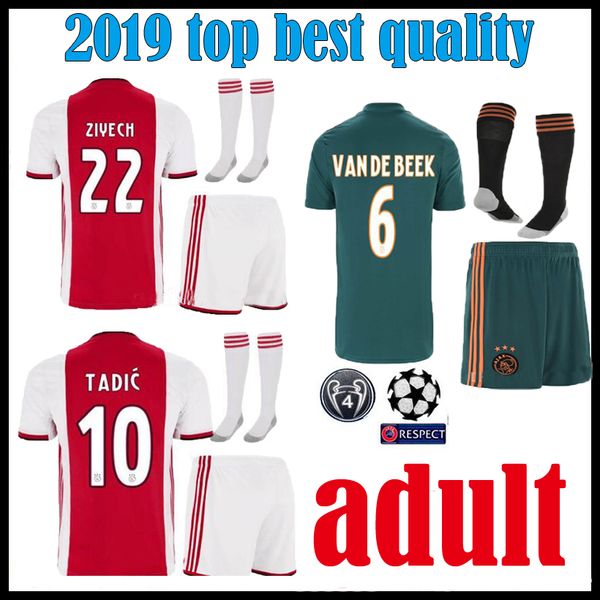 

Kit 19 20 ajax champion league home away occer jer ey 2019 2019 men tadic de jong de ligt dolberg ziyec football kit hirt