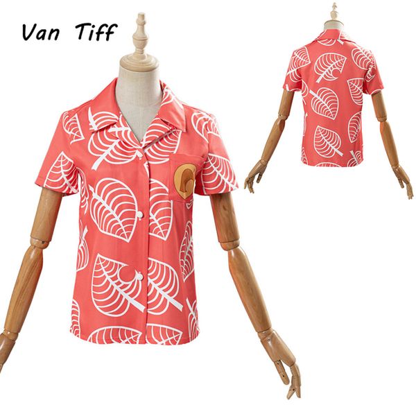 

game animal crossing cosplay isabelle costume shirt women's clothing leaves tees t-shirts tshirt men boys girls summer, Black