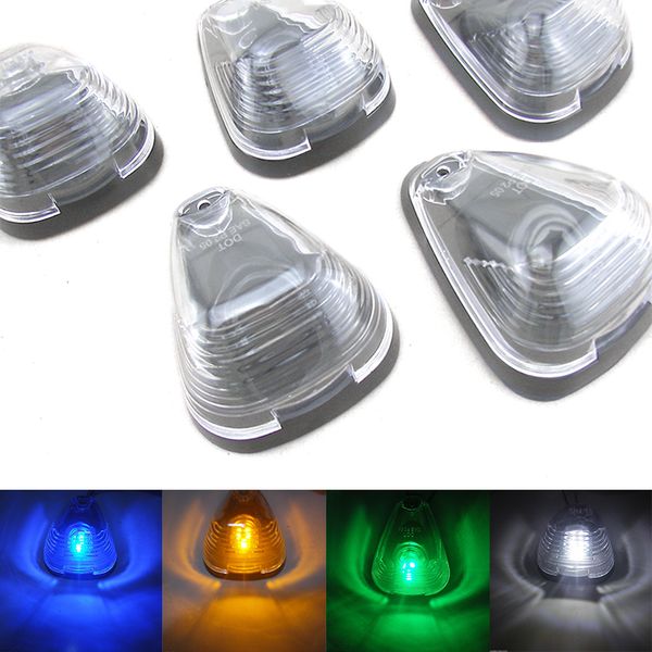 

5 x led clear lens car roof side marker indicator lamps waterproof blue white green amber for suv pickup