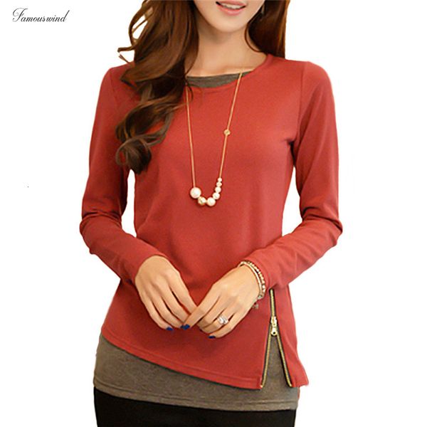 

t shirt 2019 new casual long sleeve zipper fake two pieces tee shirt fashion ladies plus size 5xl, White