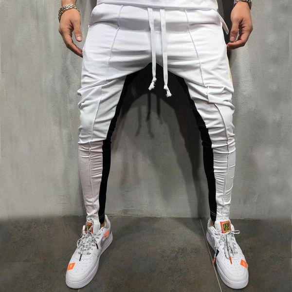 

tether казуальные sweatpants men s дизайнерские брюки muscle brothers color matching хип-хоп маленькие ноги мужские, Black