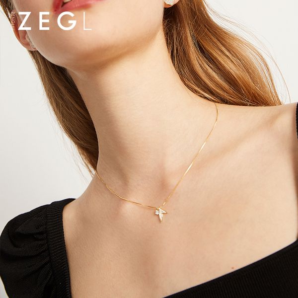 

zegl 925 silver big fish fishtail necklace trend necklace mermaid women's romantic