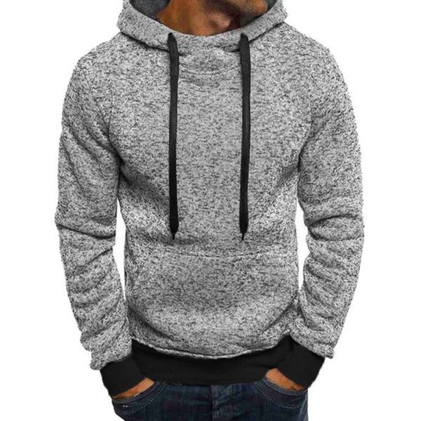 

men's clothing hooded jacket hoodies snowflake sweatrshirt long sleeve solid color clothes solid color streetwear, Black