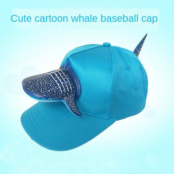 

animal creative shark marine animal cute cartoon whale parent-child baseball cap baseball cap summer vacation children's hat, Yellow