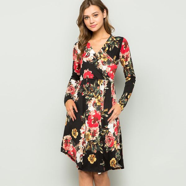 

женский дизайнер 22899 slim print dressp150, Black;gray