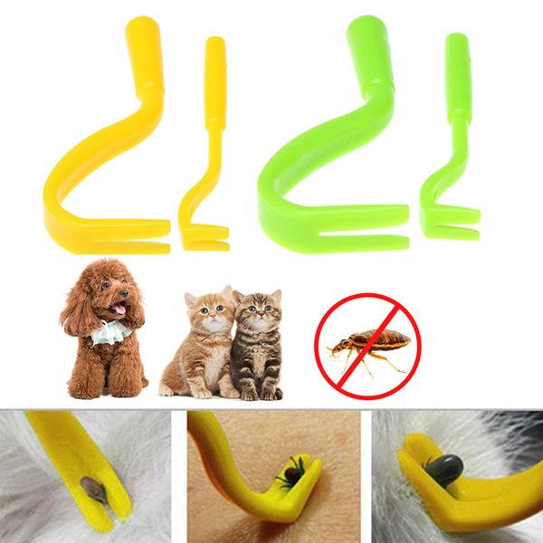 

dropship 2pcs pet fleas remover hook lice plastic portable horse human cat dog pet supplies home tick remover tool