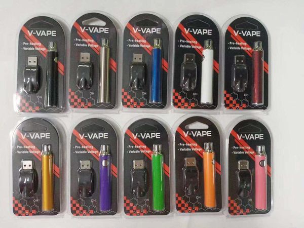 

V-VAPE LO Разогреть VV батареи Kit 650mAh Переменный Напряжение батареи с USB зарядное устройство для 510 Thread густое масло Картридж Tank DHL