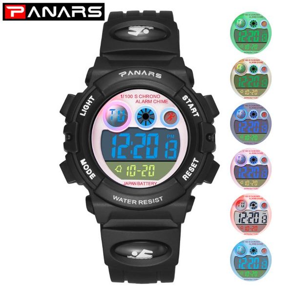 

new fashion waterproof watches for kids alarm date colorful luminous led digital sports student watch gift montre enfant panars, Blue