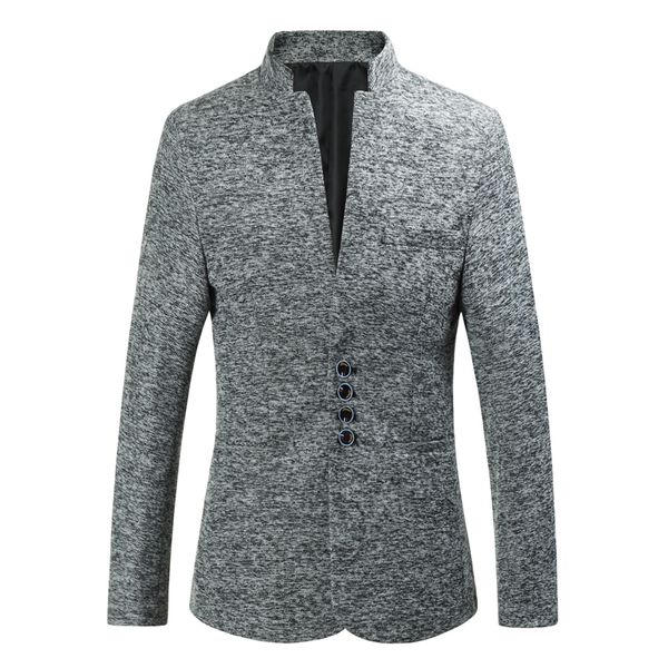 

suit jacket autumn and winter new men's casual slim suit men's chinese collar collar fashion large size jacket large size s-6xl, White;black