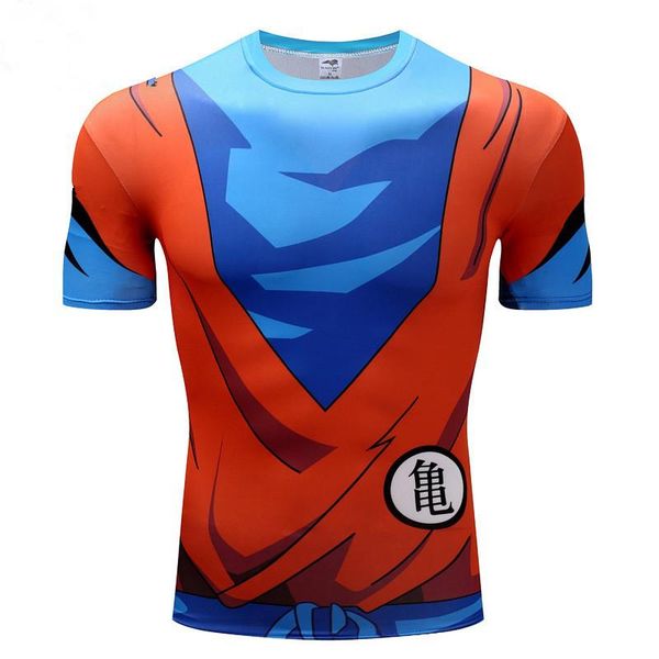

dragon ball animation peripheral goku print mens tshirts popular youth men slim shirt short sleeve tees, White;black
