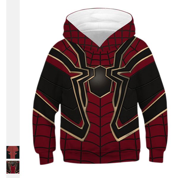 

new super hero digital printing children hooded sweater sweatshirt for kids europe and america loose health cloth pullover, Blue;gray