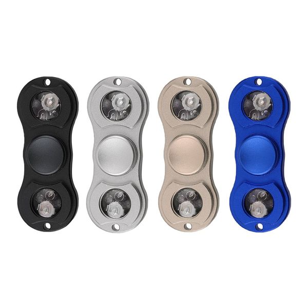 

led hand spinner fingertip toys aluminium alloy rotation toy for autism and adhd spinner reduce stress gift adults kids black