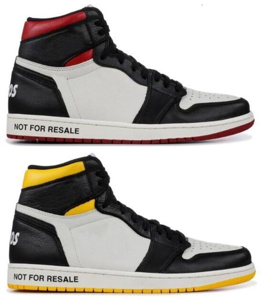 

1 nrg no l s not for resale no ps basketball shoes men 1s white red black yellow sneakers with shoes box
