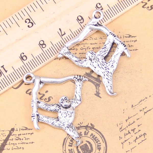 

8шт подвески висит обезьяна 39x32mm античный подвески, vintage тибетские серебряные ювелирные изделия, diy для браслета ожерелья, Bronze;silver