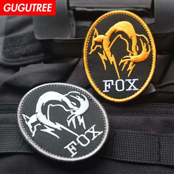 

gugutree hook&loop embroidery fox patches mgs patches badges applique patches for clothing sp-559, Black