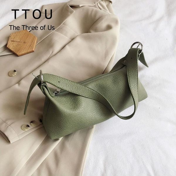

vintage pu leather baguette shape women handbag retro female shoulder bags ladies solid color ladies messenger bags